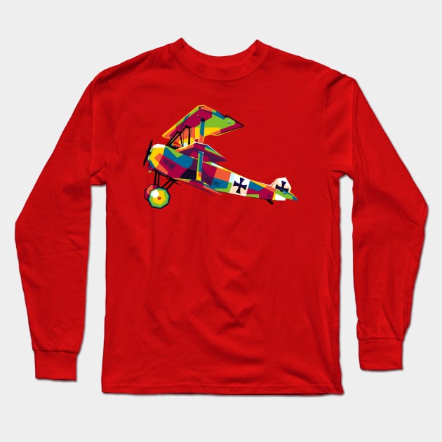 Fokker Triplane Long Sleeve T-Shirt by wpaprint